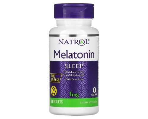 Амінокислота Natrol Мелатонін із уповільненим вивільненням, 1 мг, Melatonin, Time R (WHS-30500) 