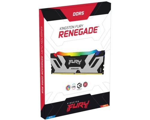 Модуль пам'яті для комп'ютера DDR5 24GB 6400 MHz Renegade RGB Black Kingston Fury (ex.HyperX) (KF564C32RSA-24)