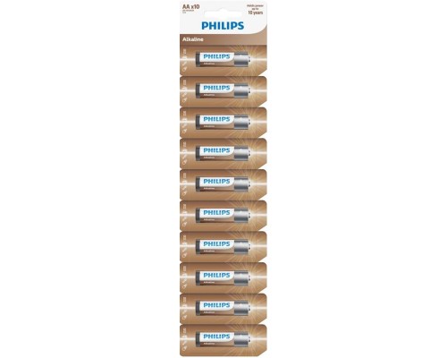 Батарейка Philips AА Entry Alkaline, лужна, стрічка 10 шт (LR6AL10S/10) 
