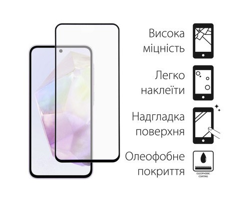 Скло захисне Dengos Full Glue Samsung Galaxy A35 5G (black) (TGFG-344)