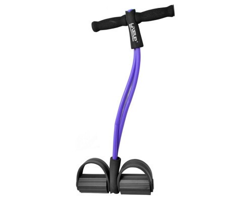 Еспандер LiveUp Soft Pull LS3205 із упорами для ніг фіолетовий 62см (6951376109115)