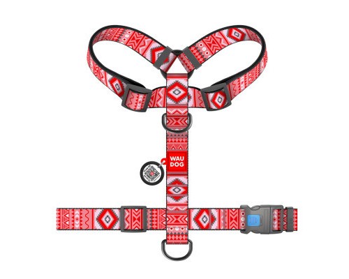Шлея для собак WAUDOG Nylon анатомічна H-подібна з QR-паспортом 