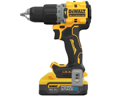 Шуруповерт DeWALT XR Li-Ion PowerStack 18 В, 2x5Ah, 90 Нм, 0-650/0-2000 об/хв, TSTAK (DCD805H2T)