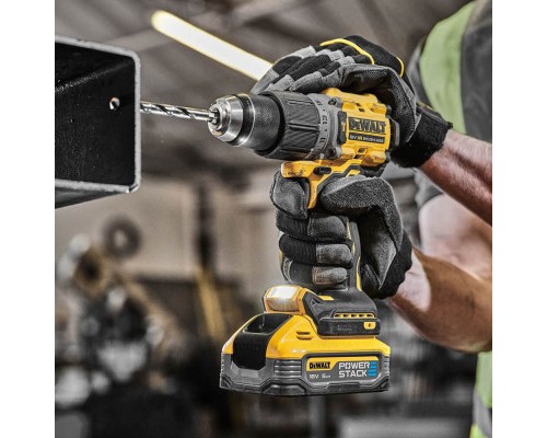 Шуруповерт DeWALT XR Li-Ion PowerStack 18 В, 2x5Ah, 90 Нм, 0-650/0-2000 об/хв, TSTAK (DCD805H2T)