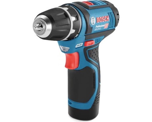 Шуруповерт Bosch GSR 12V-15 12В, 2х2А/год, 15-30Нм, 0-400/400-1300об/хв, набір 10 біт, кейс (0.601.868.10G)