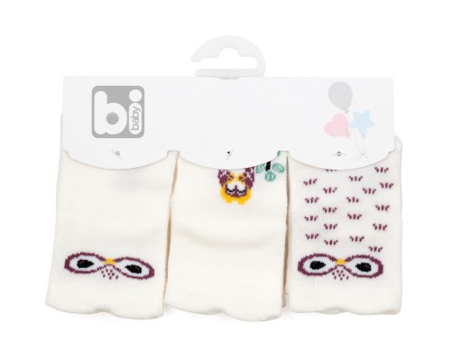 Шкарпетки дитячі Bibaby набір з совушками (68331-0-gray)