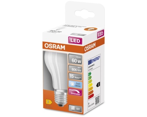 Лампочка Osram LED CL A60 DIM 7W/840 230V E27 (4058075434608)