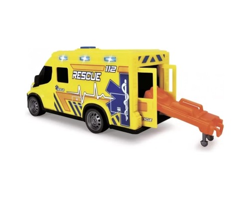 Ігровий набір Dickie Toys Автомобіль Швидка допомога з ношами, зі звук. та світл. ефект., 1:32 18 см (3713014) Ігровий набір Dickie Toys Автомобіль Швидка допомога з ношами, зі звук. та світл. ефект., 1:32 18 см (3713014)