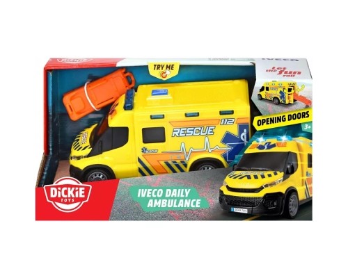 Ігровий набір Dickie Toys Автомобіль Швидка допомога з ношами, зі звук. та світл. ефект., 1:32 18 см (3713014) Ігровий набір Dickie Toys Автомобіль Швидка допомога з ношами, зі звук. та світл. ефект., 1:32 18 см (3713014)