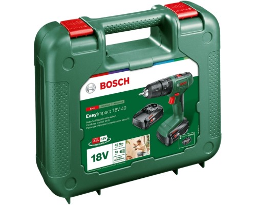 Шуруповерт Bosch EasyImpact 18V-40 18В 2х1.5Агод 2038Нм 0-4300-1650обхв кейс ЗП 1.4кг (0.603.9D8.102)