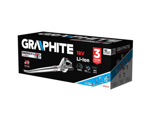 Повітродувка Graphite 18V Energy+, 190км/год, 1.2кг (без АКБ та ЗП) (58G031)