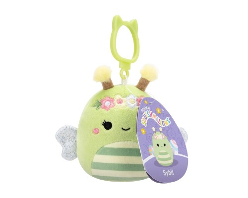 Брелок Squishmallows на кліпсі – Бджілка Сібіл 9 см (SQCP00460)