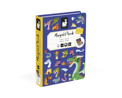 Розвиваюча іграшка Janod Магнітна книга Дракони 53 елемента (J02527)