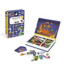 Розвиваюча іграшка Janod Магнітна книга Дракони 53 елемента (J02527)