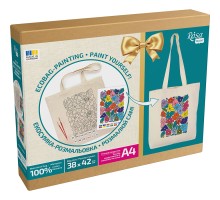 Набір для творчості Rosa Talent екосумка-розмальовка, Funny Flowers, 38х42 см (4823098543510)