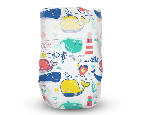 Підгузки Offspring Willy the Whale, розмір L, 9-13 кг, 36 шт. (DP-OI-FAT-L36P-WTW)
