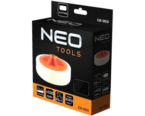 Круг зачистний Neo Tools полірувальний, губка абразивна, M14, 150x50мм (08-969)
