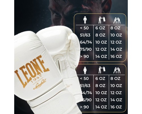 Боксерські рукавички Leone GN059W White/Gold 10 унцій (GN059W_White_10oz)