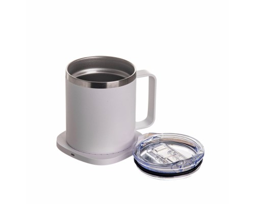 Термокружка TheGeneral з підігрівом та бездротовою зарядкою ThermoHub 15W з LED індикатором біла (40021321-08)