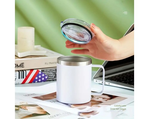 Термокружка TheGeneral з підігрівом та бездротовою зарядкою ThermoHub 15W з LED індикатором біла (40021321-08)