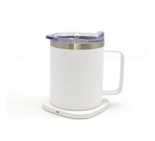 Термокружка TheGeneral з підігрівом та бездротовою зарядкою ThermoHub 15W з LED індикатором біла (40021321-08)