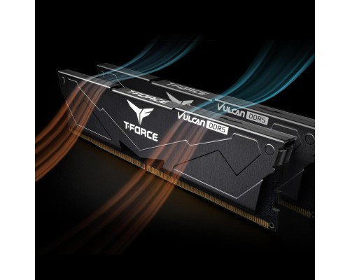 Модуль пам'яті для комп'ютера DDR5 32GB (2x16GB) 6000 MHz T-Force Vulcan Black Team (FLBD532G6000HC38JDC01)