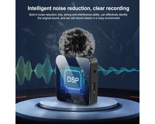 Мікрофон Puluz для телефону приймач Type-C Black (PU646B)