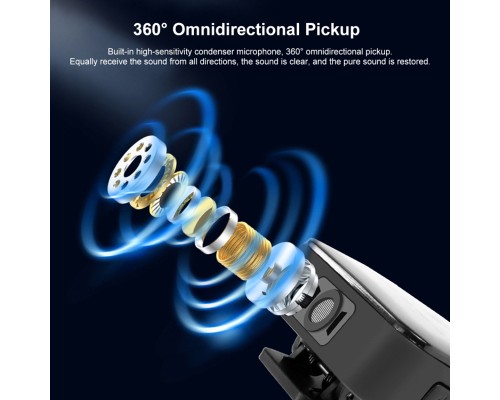 Мікрофон Puluz для телефону приймач Type-C Black (PU646B)