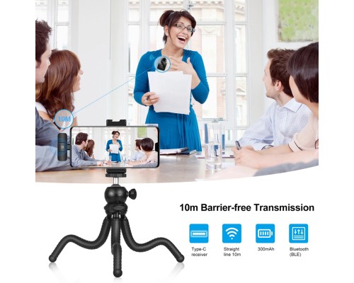 Мікрофон Puluz для телефону приймач Type-C Black (PU646B)