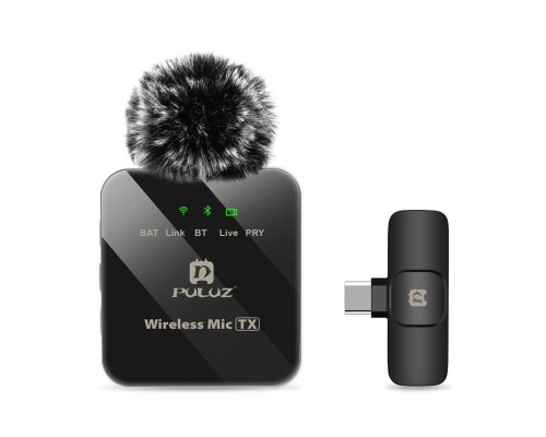 Мікрофон Puluz для телефону приймач Type-C Black (PU646B)