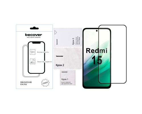 Скло захисне BeCover Xiaomi Redmi 15 Black (713905)