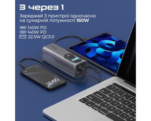 Батарея універсальна Promate 27600mAh PD3.1/140W (titan-160)