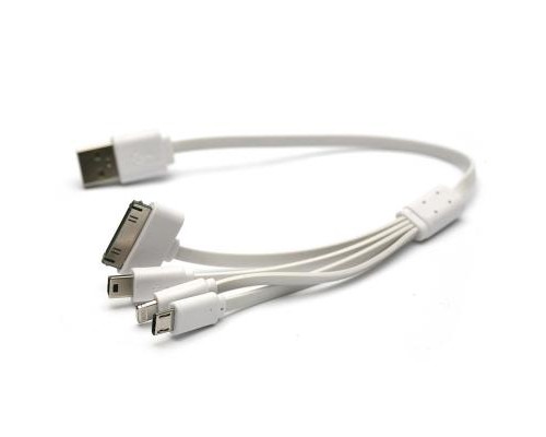 Дата кабель USB 2.0 AM to Lightning + Micro 5P + Mini 5P + Apple 30pin PowerPlant (KABUSBALL)