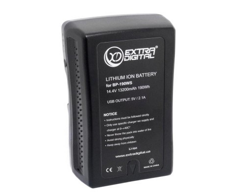 Акумулятор до фото/відео Extradigital Sony BP-190WS, Li-ion, 14.8V, 13200 mAh (BDS2695) 
