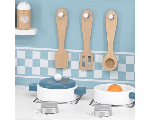 Ігровий набір Viga Toys кухня з дерева з аксесуарами PolarB блакитна (44047)