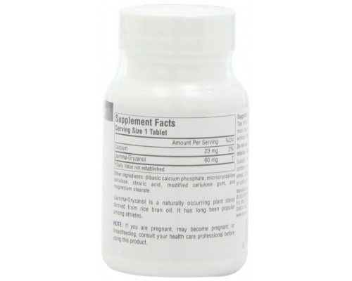 Трави Source Naturals Гамма орізанол 60мг, 100 таблеток (SNS-00684)