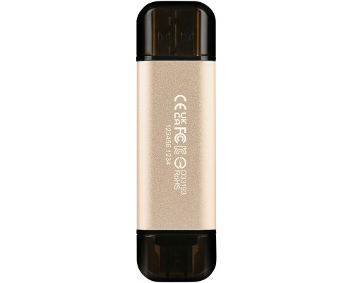USB флеш накопичувач Transcend 256GB JetFlash 930 Gold-Black USB 3.2/Type-C (TS256GJF930C) 