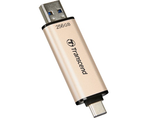 USB флеш накопичувач Transcend 256GB JetFlash 930 Gold-Black USB 3.2/Type-C (TS256GJF930C) 