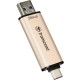 USB флеш накопичувач Transcend 256GB JetFlash 930 Gold-Black USB 3.2/Type-C (TS256GJF930C) 