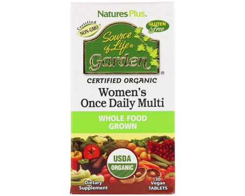 Мультивітамін Natures Plus Органічні Щоденні Мультівітаміни для Жінок, Sour (NAP-30747)
