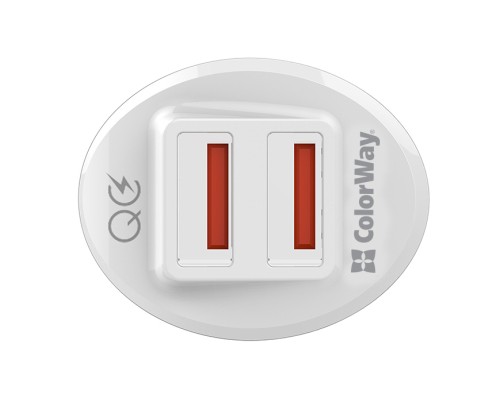 Зарядний пристрій ColorWay 2USB Quick Charge 3.0 (36W (CW-CHA011Q-WT)