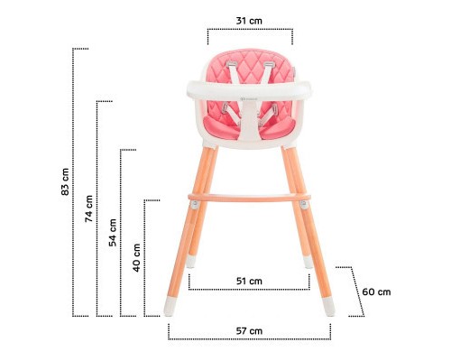 Стілець для годування Kinderkraft Sienna Pink (5902533915132)