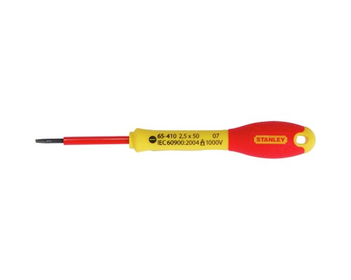Викрутка Stanley електрика FatMax VDE 1000V ізольована із жалом під прямий шліц SL2,5x50 мм. (0-65-410)