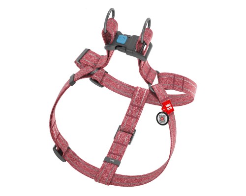 Шлея для собак WAUDOG Re-cotton з QR-паспортом L червона (03333)
