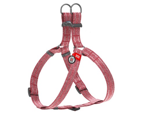 Шлея для собак WAUDOG Re-cotton з QR-паспортом L червона (03333)