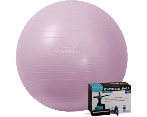 М'яч для фітнесу PowerPlay 4001 65см Ліловий + помпа (PP_4001_65_Lilac)