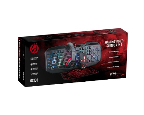 Комплект Piko GX100 4 в 1 USB Black (1283126489792)