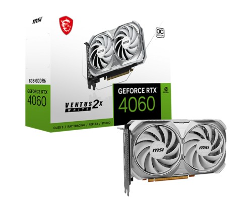 Відеокарта MSI GeForce RTX4060 8Gb VENTUS 2X WHITE OC (RTX 4060 VENTUS 2X WHITE 8G OC)
