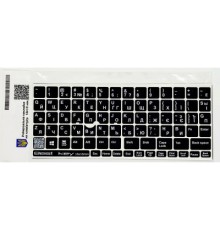 Наклейка на клавіатуру BestKey непрозора чорна, 76, білий (BKU13WHI/015)