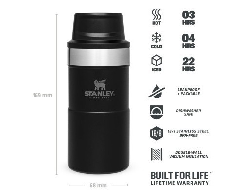 Термокружка Stanley Classic Trigger-action Matte Black 0.25 л (6939236382830)